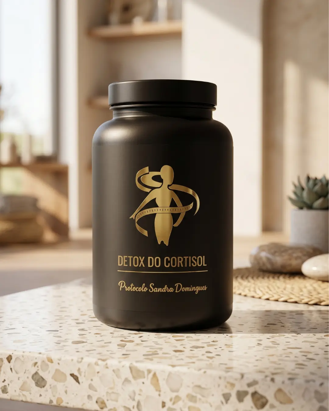 Frasco do produto autoral Detox do Cortisol - Protocolo Sandra Domingues